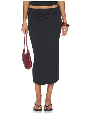 ÉTERNE Elsa Soft Jersey Midi Skirt - Black