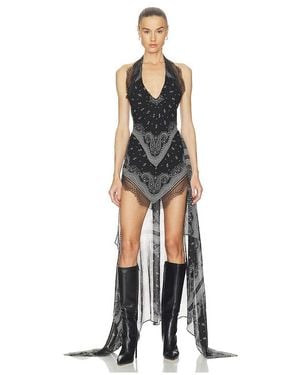 Halo Split Bandana Dress - Black