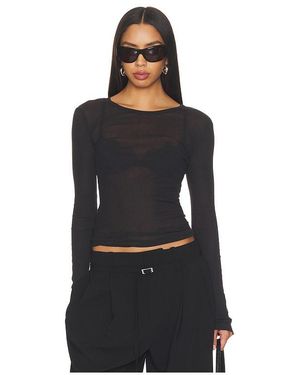 WAO Crew Neck Long Sleeve Tee - Black