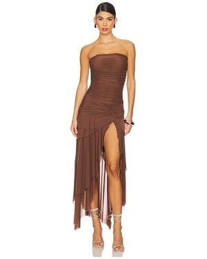 GUIZIO Trägerloses Kleid - Braun