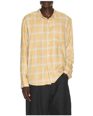 Works and Days Rayon Check Classic Shirt - Black