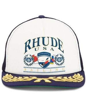 Rhude Usa Sailing Icon Trucker Hat - Blue