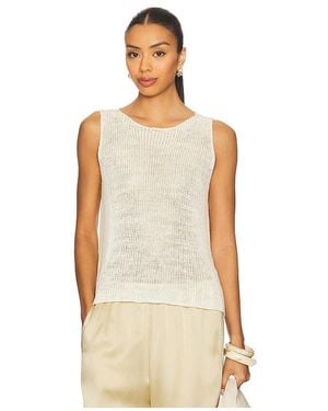 Enza Costa Linen Open Knit Tank Top - Natural