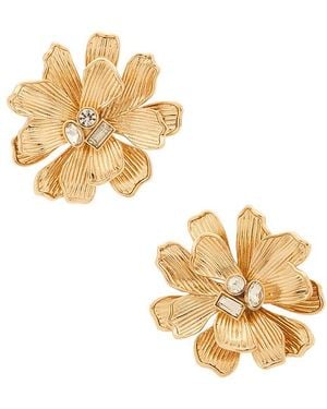 BaubleBar Pendientes Vistosos Floral En Color Oro Metálico Talla