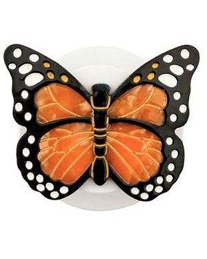 Solar Eclipse Dije De Agarre De Mariposa Monarca Pintado A Mano Hand-Painted Monarch Butterfly Grip Charm En Color Naranja Talla - Multicolor