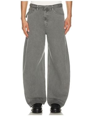LE17SEPTEMBRE Garment Dyed Curved Jeans - Grey