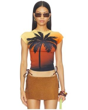 1XBLUE Palm Tree T-Shirt - Orange