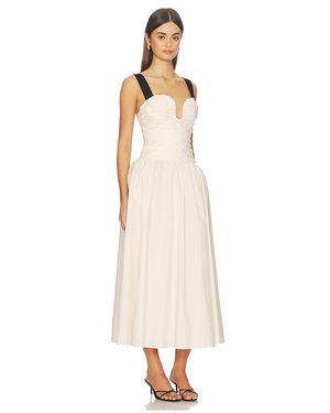 LPA Seina Midi Dress in White | Lyst UK