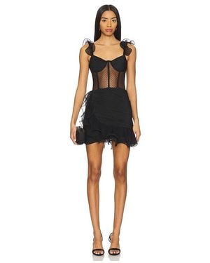 PATBO Laila Lace Flutter Mini Dress - Black