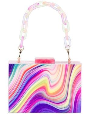 OLGA BERG Dorothy Swirl Print Box Clutch - Pink