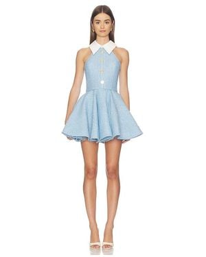 Bronx and Banco Sleeveless Tweed Mini Dress - Blue