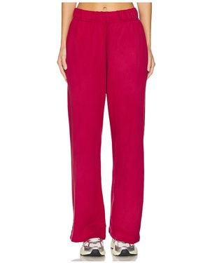 Michael Lauren Mabel Wide Leg Pant With Side Pocket - Red