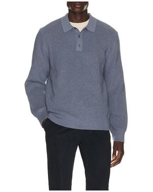 Vince Heirloom Shaker Long Sleeve Polo En Late Evening En Color Azul Talla (También En M, S, Xl/1X, Xxl/2X)