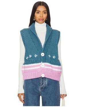 GOGO Sweaters Nordic Stripe Vest - Blue