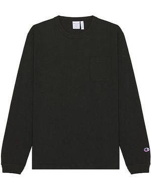 Champion Langarmshirt Mit Tasche Usa - Schwarz