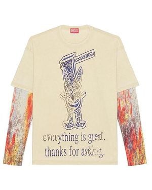 DIESEL T-Boxt Long Sleeve Tee - Natural
