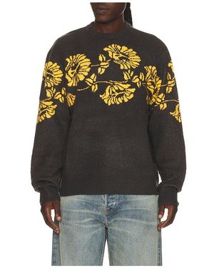 Critical Slide Peace Flower Crew Knit Jumper - Black
