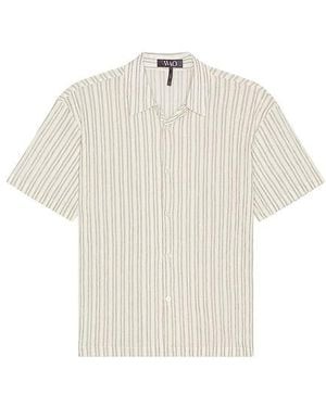 WAO Relaxed Stripe Short Sleeve Shirt - White