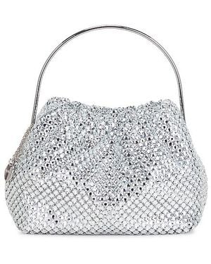 OLGA BERG Whitney Crystal Top Handle Bag - White
