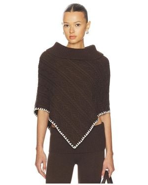 Frankie's Bikinis Windswept Cotton Knit Poncho - Black