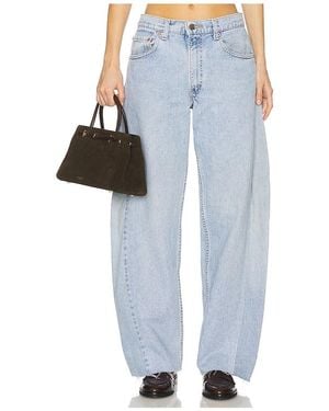 aligrace Vintage Barrel Undone Jeans - Blue