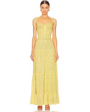 Nadine Merabi Yellow Lace マキシドレス - イエロー