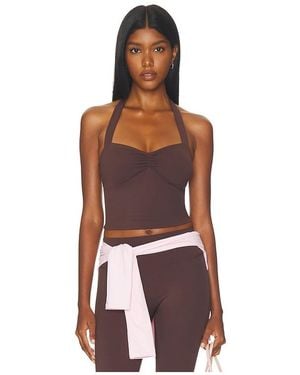Runaway the Label Sammy Backless Halter Top - Brown