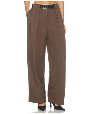 Source Unknown Matteo Belted Tuck Trousers - Brown
