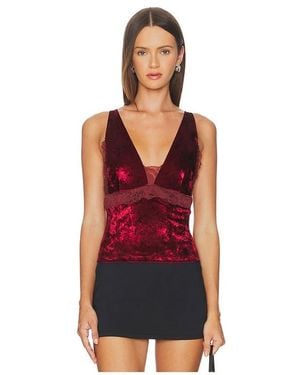 Free People Bed Of Roses Cami - Red