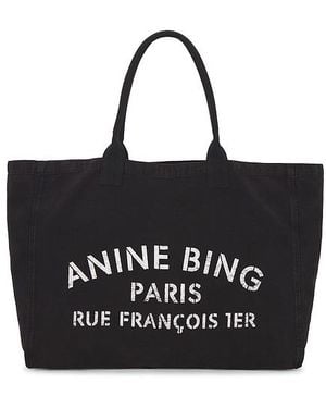 Anine Bing Leo Canvas Tote - Black