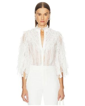 Alice + Olivia Top Manga Corta Rheba En Color Blanco Talla (También En M, S, Xs)