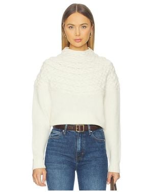 Theory Cable Yoke Pullover - White