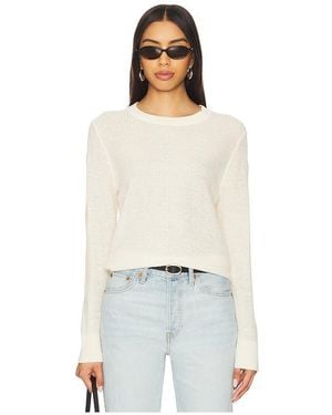 Enza Costa Linen Open Knit Crewneck Jumper - White
