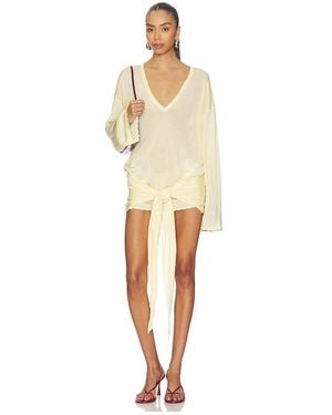The Attico Wrap Dress - Natural
