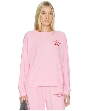 The Mayfair Group Somebody Love You Waffle Crewneck Sweatshirt - Pink