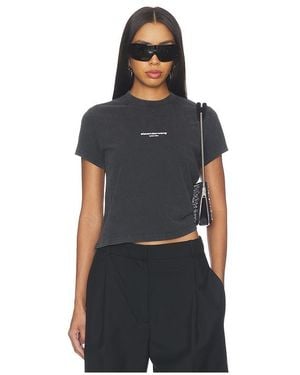 Alexander Wang Shrunken Tee With Logo Print - Black