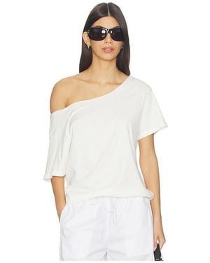 Daydreamer Solid Off The Shoulder Tee - White