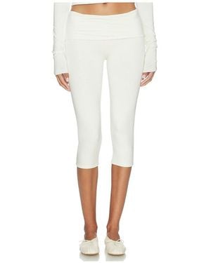 ÉTERNE Foldover Capri Legging - White