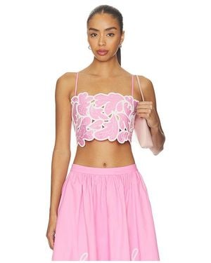 Cinq À Sept Besticktes Oberteil Paisley Bloom Caterina - Pink