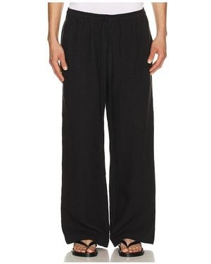 Commas Wide Leg Linen Trousers - Black