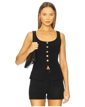 Cami NYC Nolan Suede Corset Top - Black