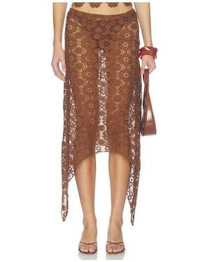 Lioness Trophy Midi Skirt - Brown