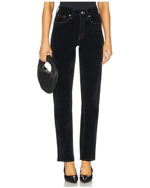GOOD AMERICAN Good Icon Straight Velvet Denim Jeans - Black