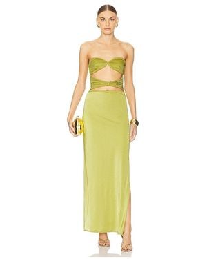 Baobab Embroidered Nylon-Blend Maxi Dress - Yellow