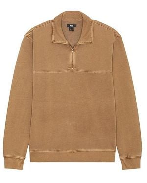 PAIGE Cotton French Terry Quarter Zip Pullover - Natural