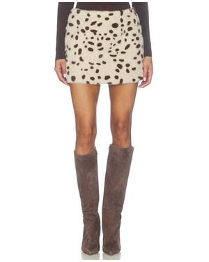 Lovers + Friends Claudia Faux Fur Mini Skirt - Multicolor