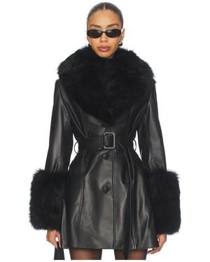 Susanna Chow Roxy Leather Coat - Black