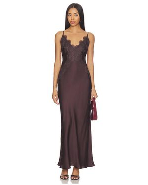 Shona Joy Simona Lace Slip Maxi Dress - Purple
