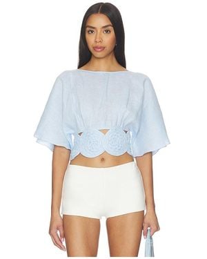 Maylé Vásquez Redondo Top en Baby Blue - Bleu