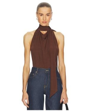 Camila Coelho Body Jaci En Color Marrón Talla (También En M, Xl) - Azul